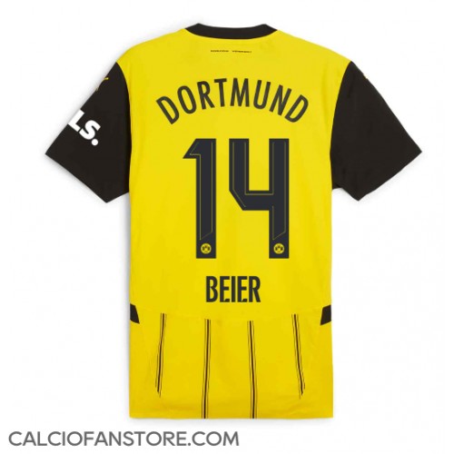 Maglia Calcio Borussia Dortmund Maximilian Beier #14 Prima Divisa 2024-25 Manica Corta